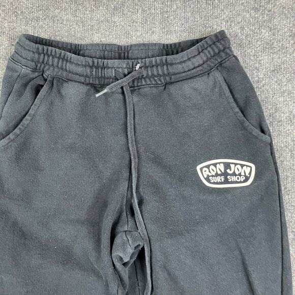 Ron Jon Surf Shop Joggers Womens Small Black Fleece Logo Sweatpants Casual - Picture 2 of 10